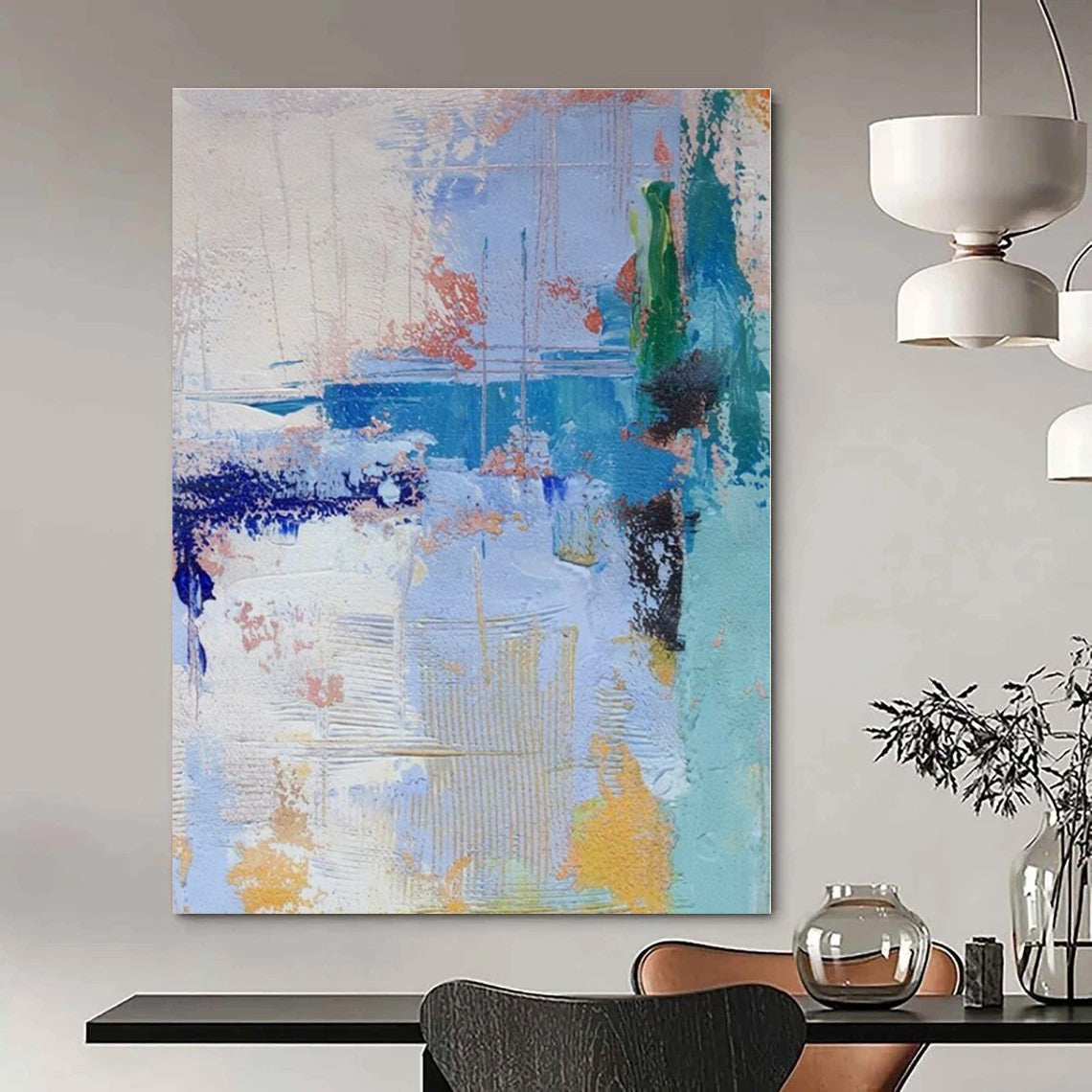 Custom Hand-Painted Abstract Painting for Office & Living Room