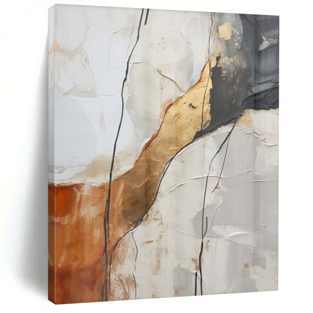 Large-Scale Hand-Painted Contemporary Abstract Mural for Family Home Kitchens