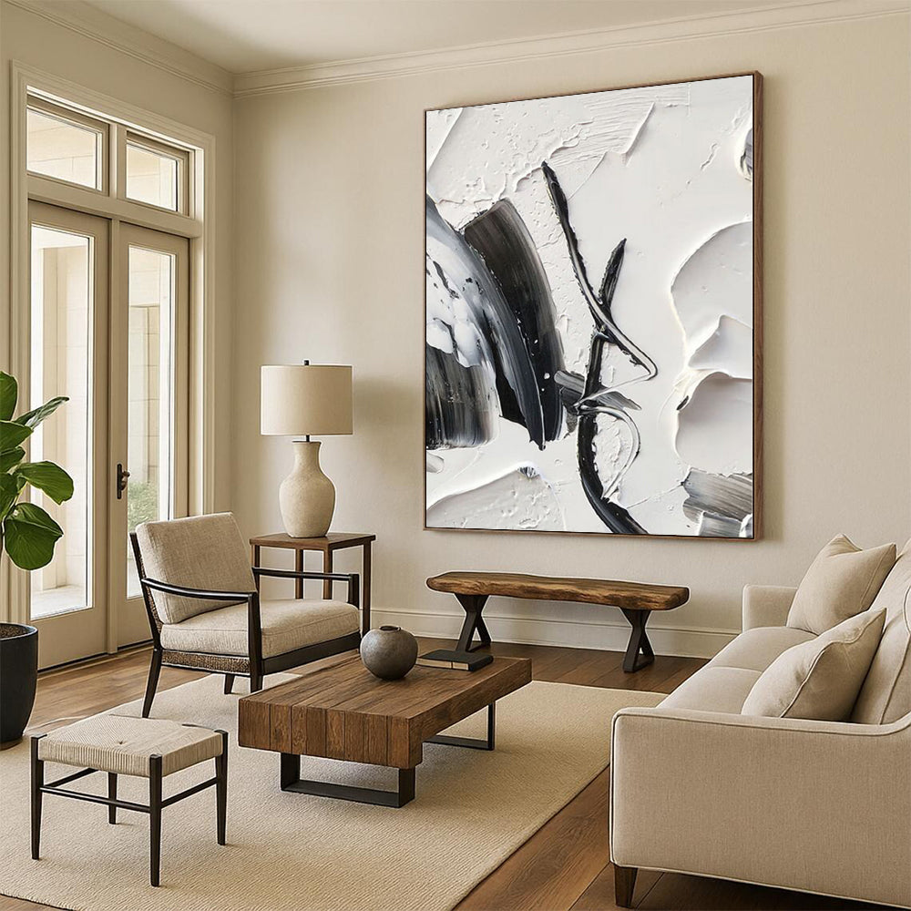 Giant Made-to-Order Abstract Painting for Living Room Fireplace Mantels