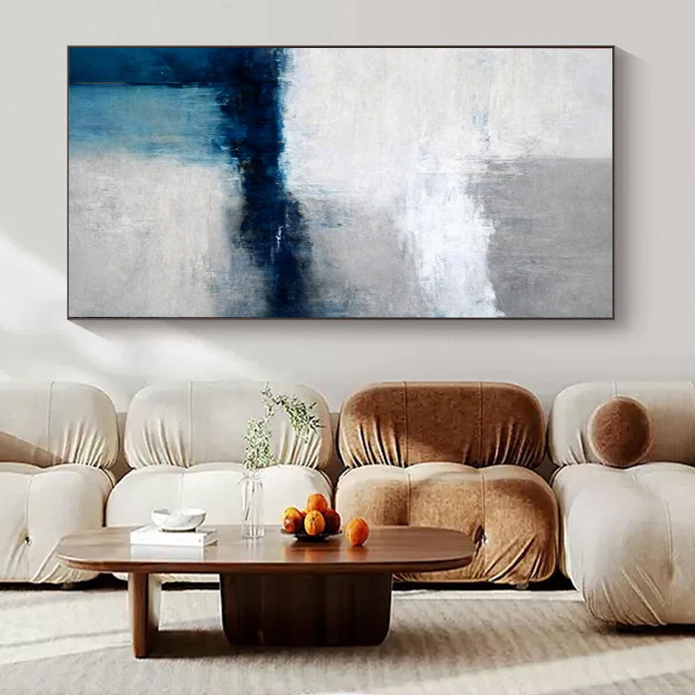 Oversized Hand-Painted Modern Abstract Painting for Trendy Bar Outdoor Terraces