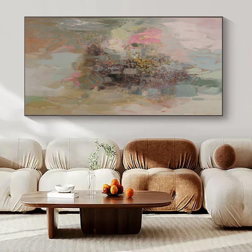 Hand-Painted Large Modern Abstract Wall Art for Dining Room Above Sideboards