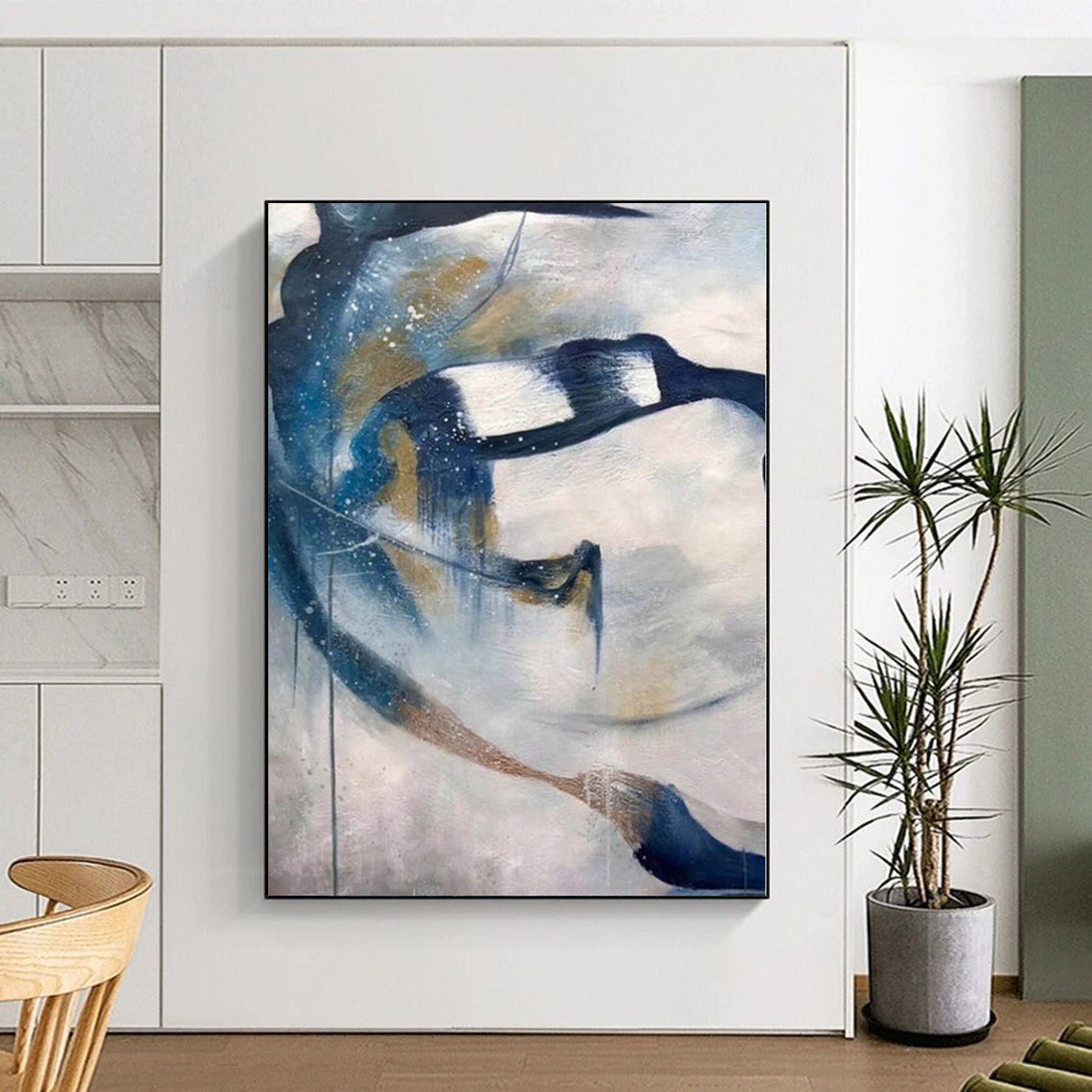 Oversized Custom Abstract Wall Art for Laundry Room Folding and Sorting Areas