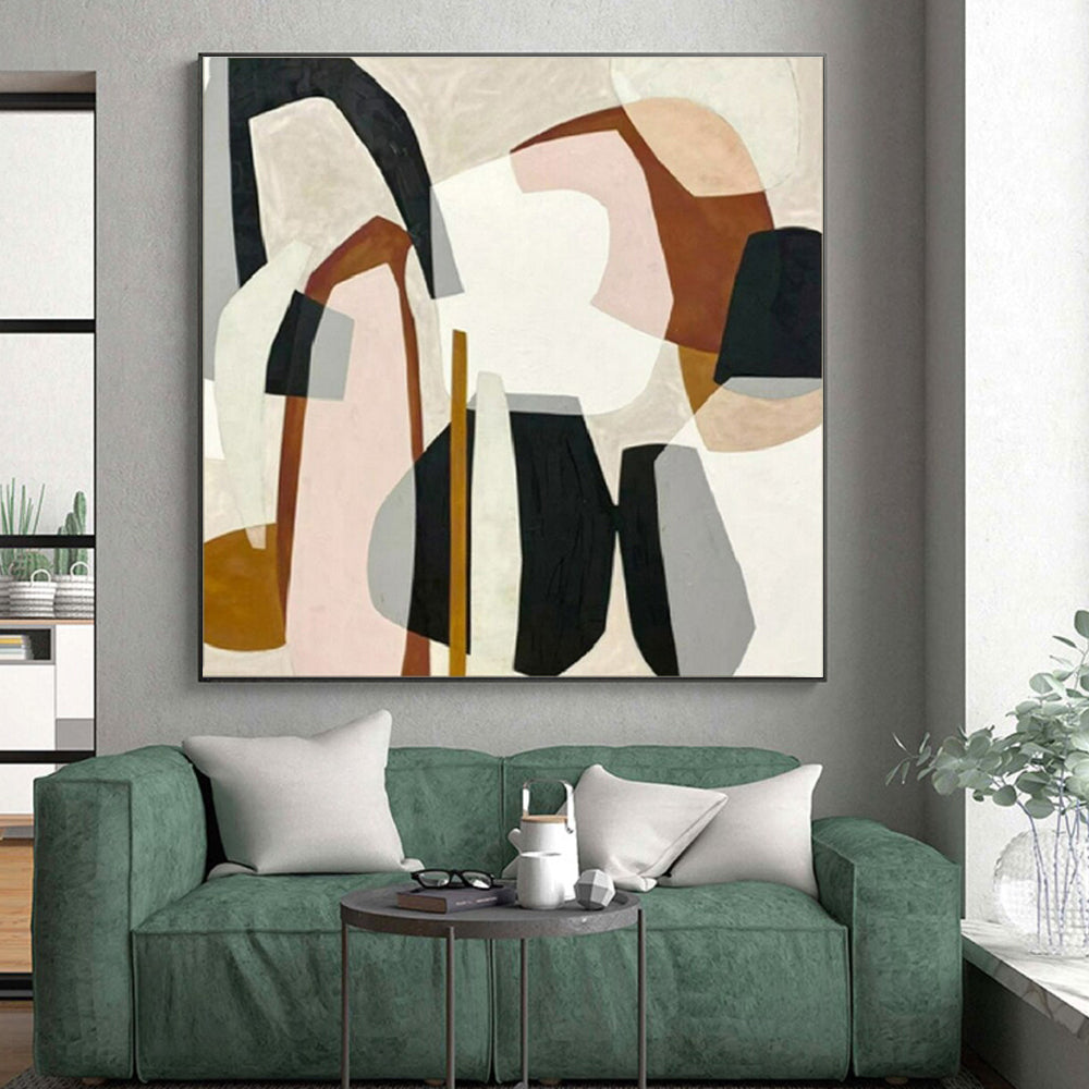 Vast Hand-Painted Abstract Art for Sunroom Natural Light Interaction LargeART0670