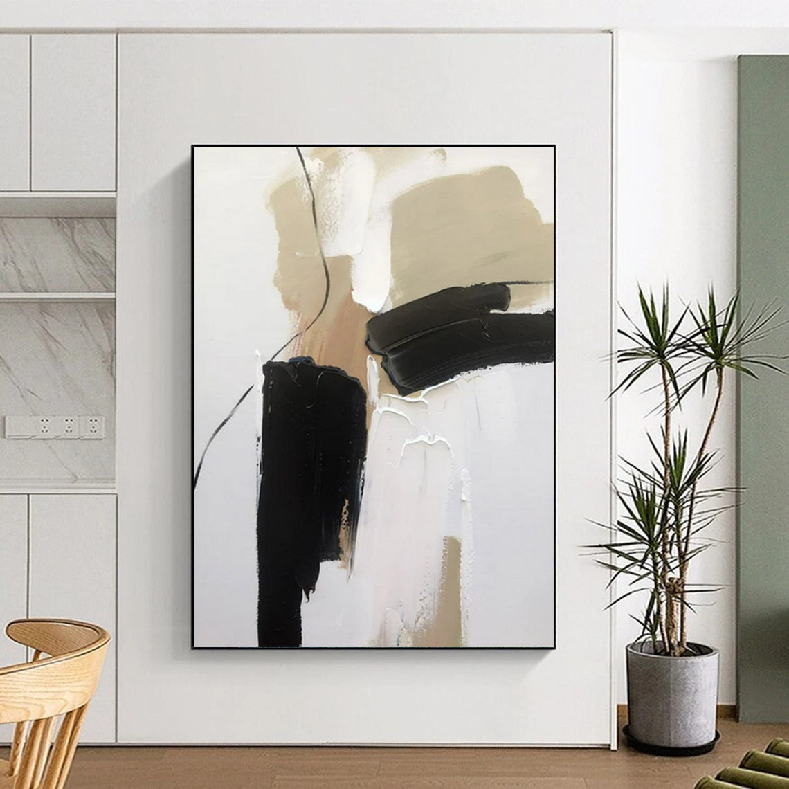 Monumental Modern Abstract Canvas for Home Music Studio Creative Backdrop