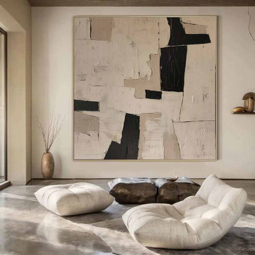 Large-Scale Hand-Painted Contemporary Abstract Canvas for Community Center Multipurpose Rooms