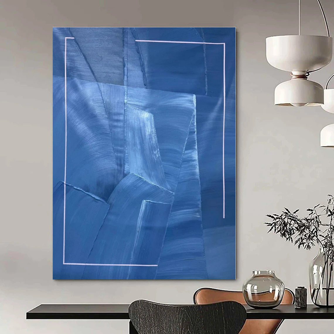 Hand-Painted Custom Abstract Wall Decor for Office Research Labs