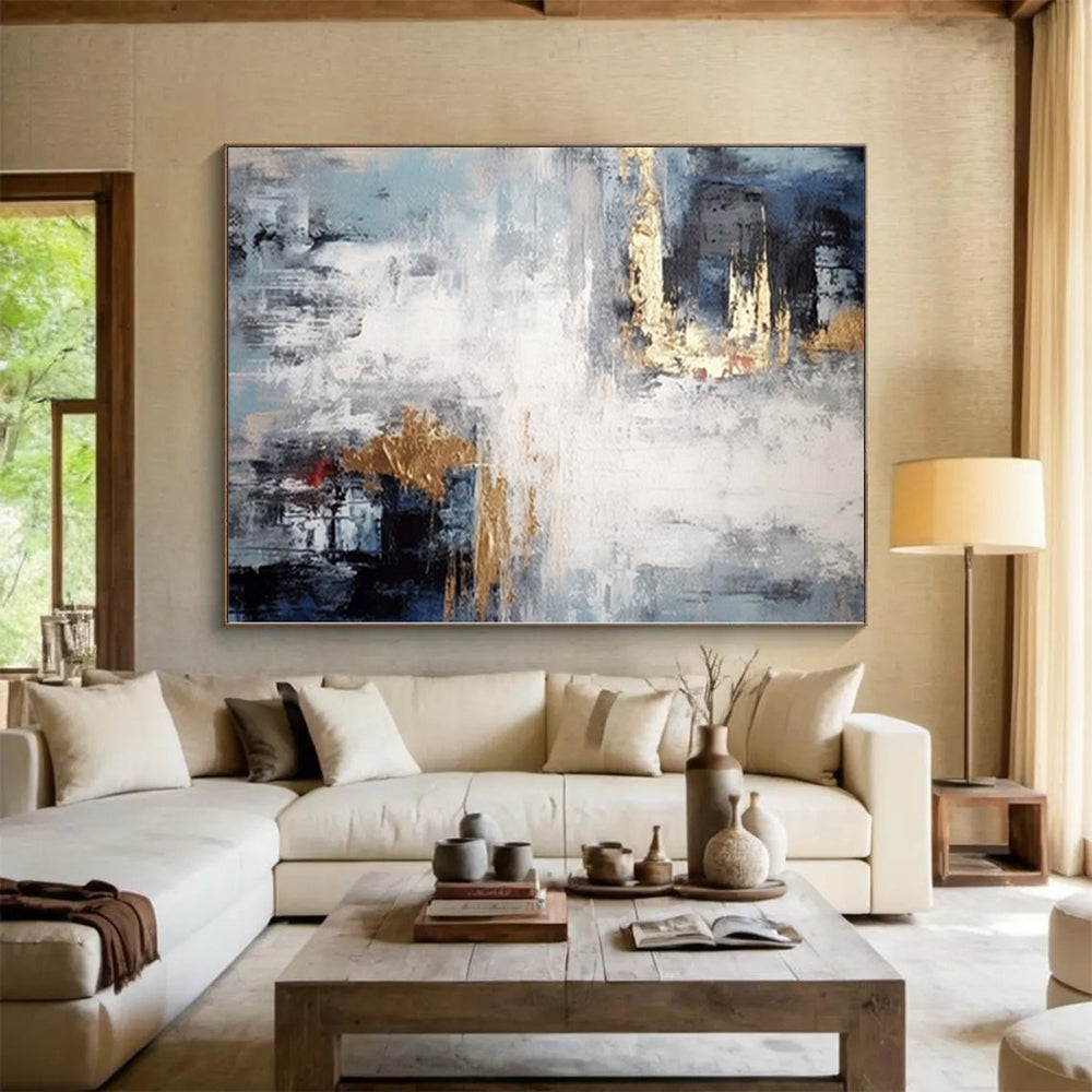 Giant Abstract Art for Vertical Farming Greenhouses - Commissioned Mixed Media on Canvas