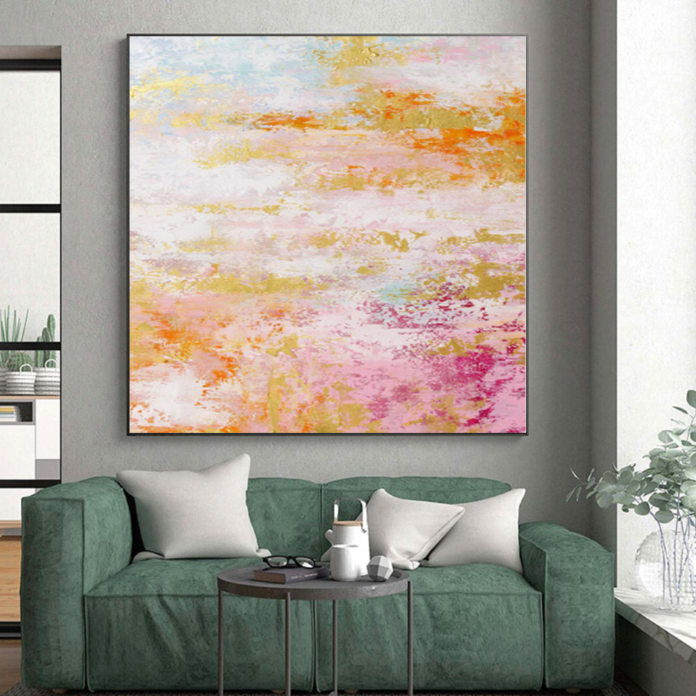Custom Extra Large Abstract Zen Garden - Hand-Painted Gouache for Meditation Retreats