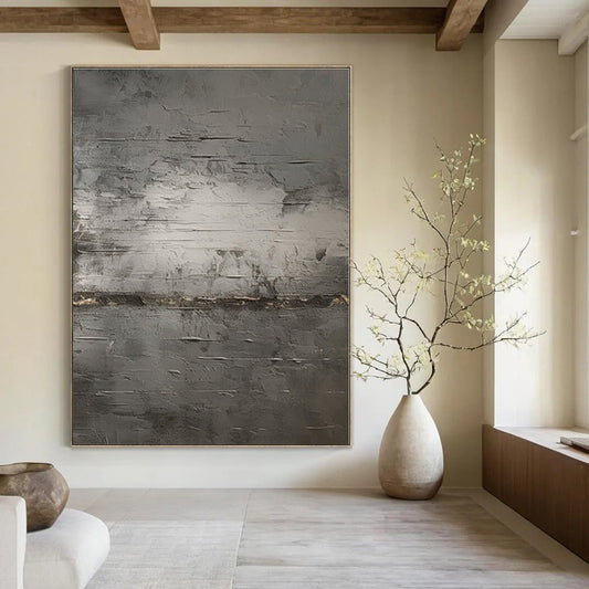 Large-Scale Hand-Painted Abstract Canvas for Office and Living Room