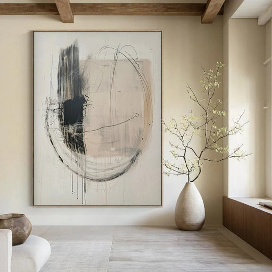 Oversized Hand-Painted Contemporary Abstract Artwork for Art Gallery Feature Walls