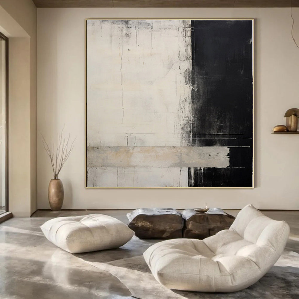 Monumental Abstract Art for Green Wall Compartment Spaces - Custom Mixed Media on Linen