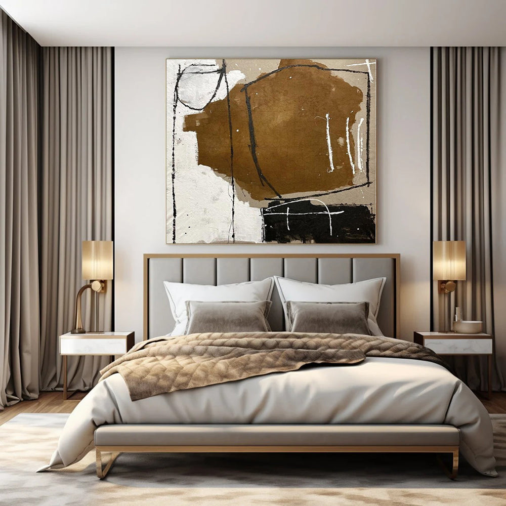 Extra-Vast Hand-Painted Modern Abstract Artwork for Living Room Behind Entertainment Centers