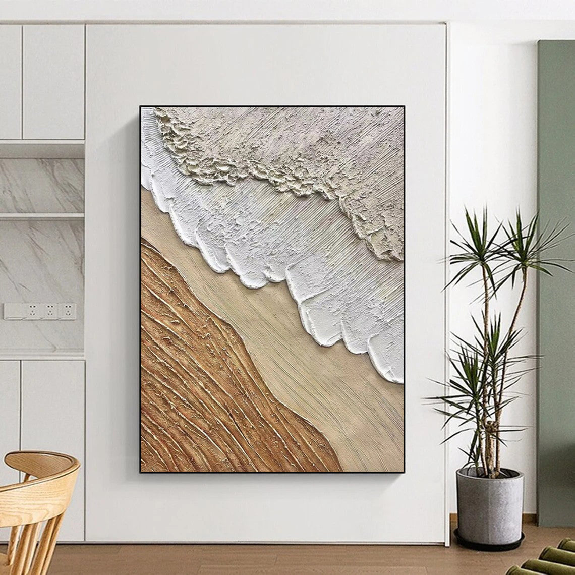 Monumental Abstract Painting for Home Indoor Poolside Lounge Wall