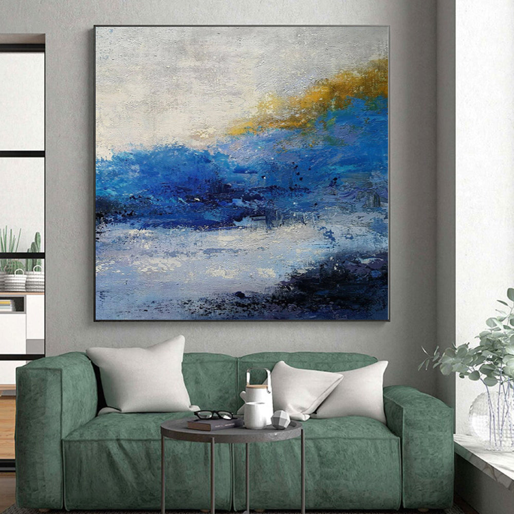 Extra-Large Custom Abstract Canvas for Family Room Feature Wall