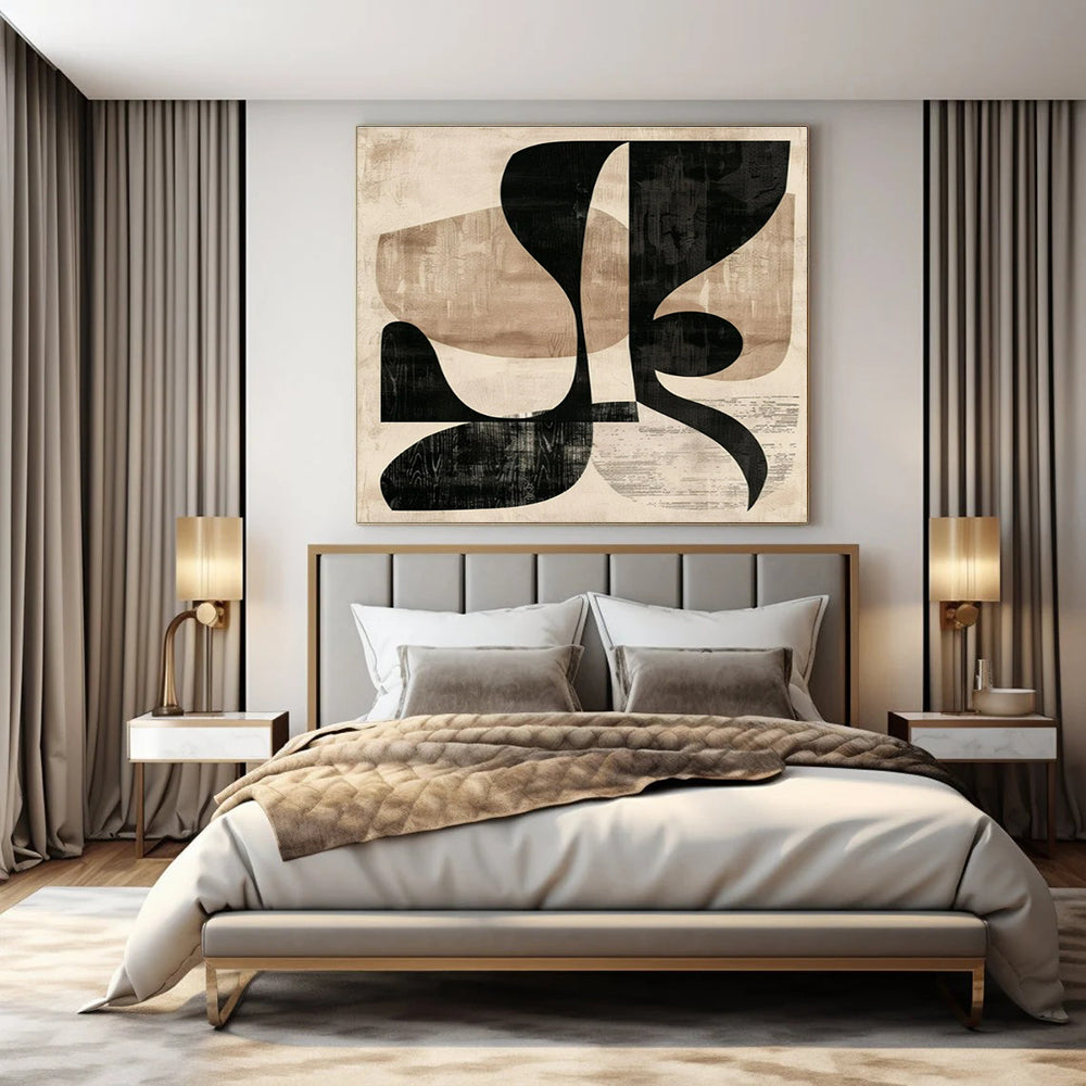 Oversized Custom Hand-Painted Abstract Mural for Office & Hotel Conference Rooms