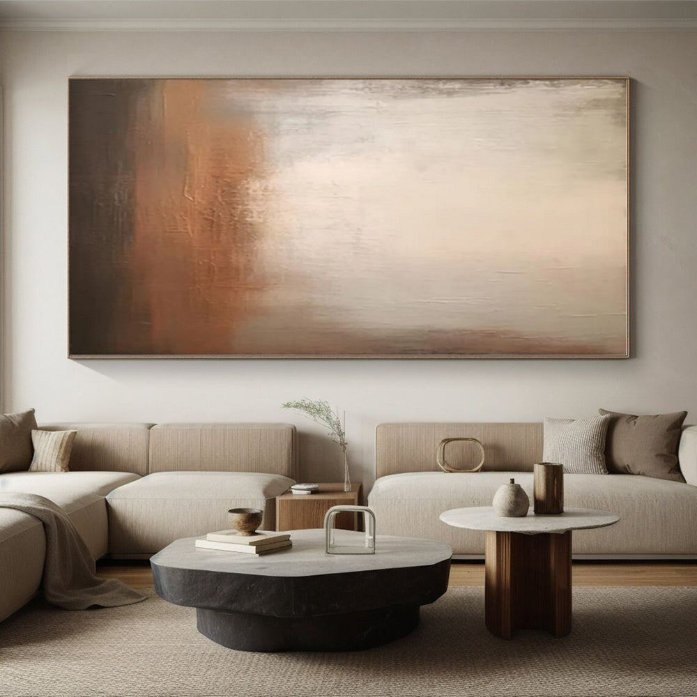 Staggering Hand-Brushed Abstract Painting for Basement Game Night Wall