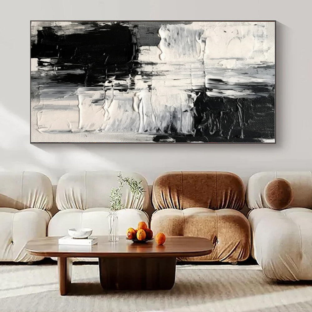 Art Deco Glamour Hand-Painted Abstract Canvas for Luxurious Bedrooms