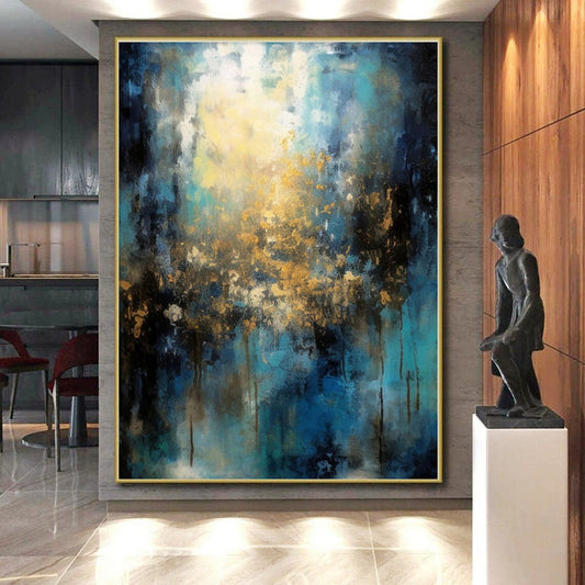 Vast Custom Abstract Art for Home Indoor Pool and Spa Feature Wall