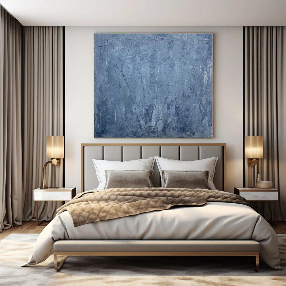 Large Custom Hand-Painted Abstract Mural for Office Sales Departments