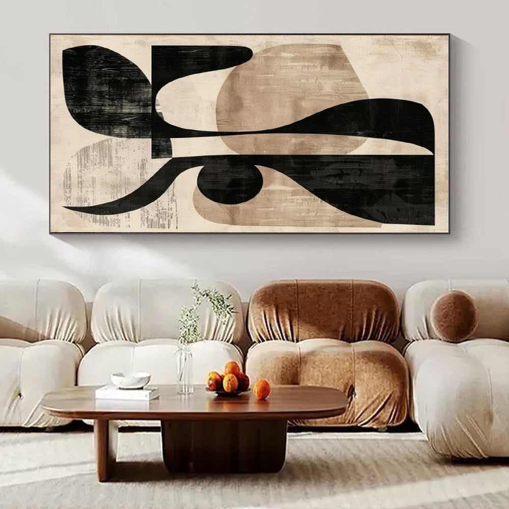 Oversized Custom Hand-Painted Abstract Mural for Office & Hotel Conference Rooms