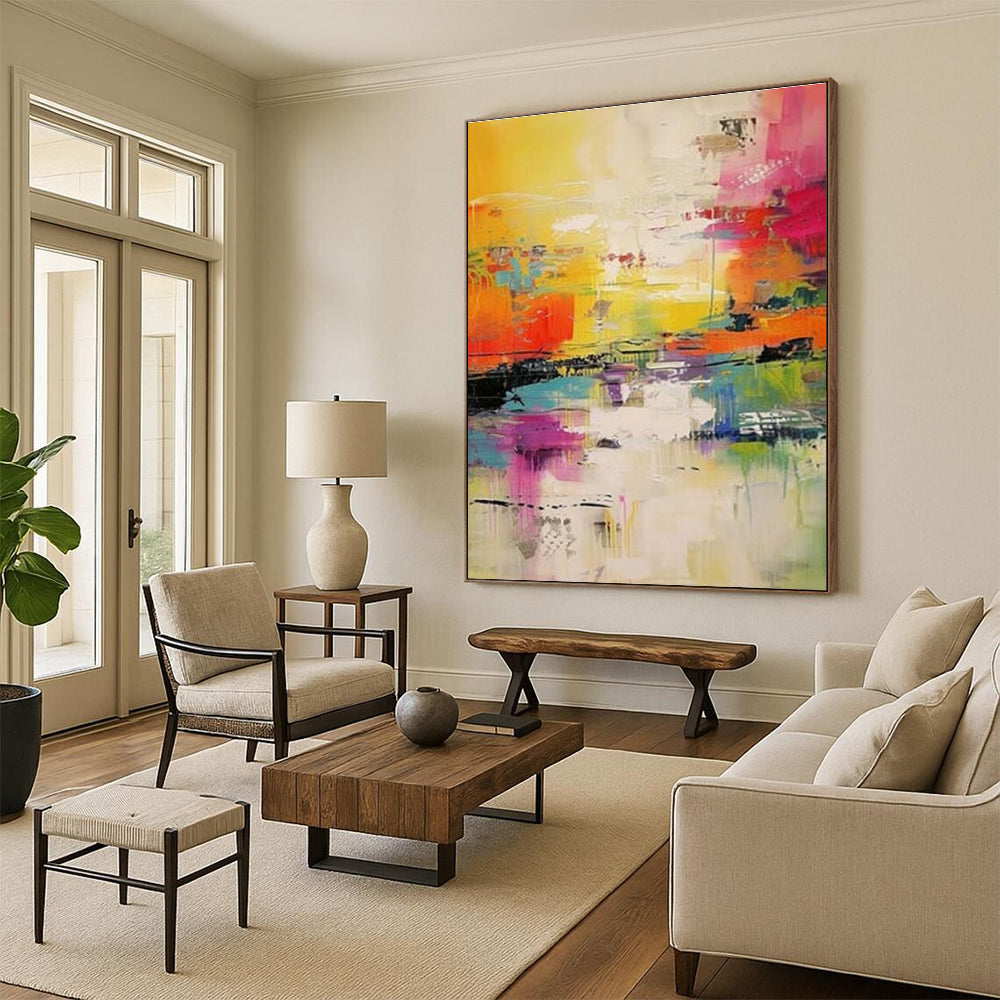 Large Custom Abstract Wall Art for Family Room Gallery Wall