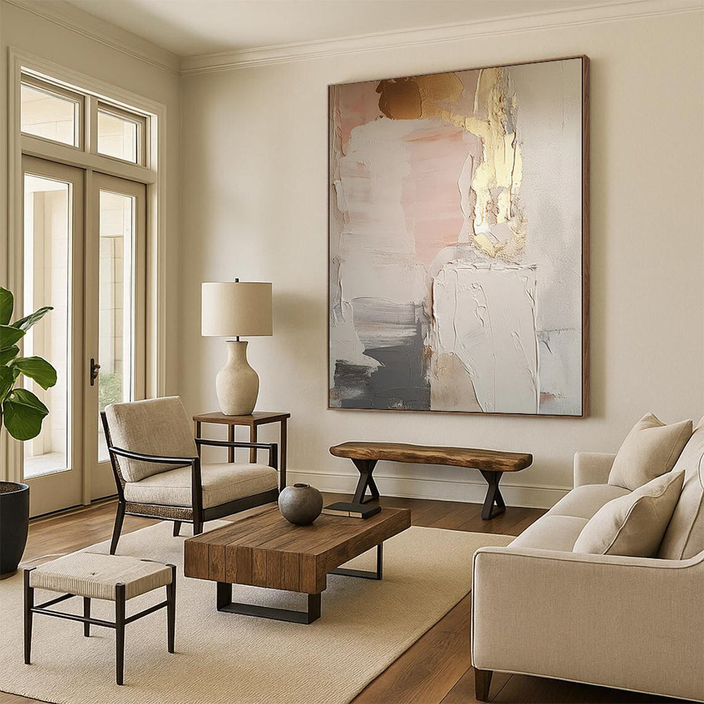 Custom Oversized Hand-Painted Abstract Canvas for Living Room