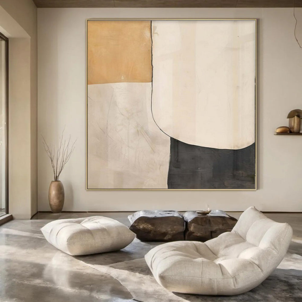 Large Hand-Painted Contemporary Abstract Wall Art for Family Home Mudrooms