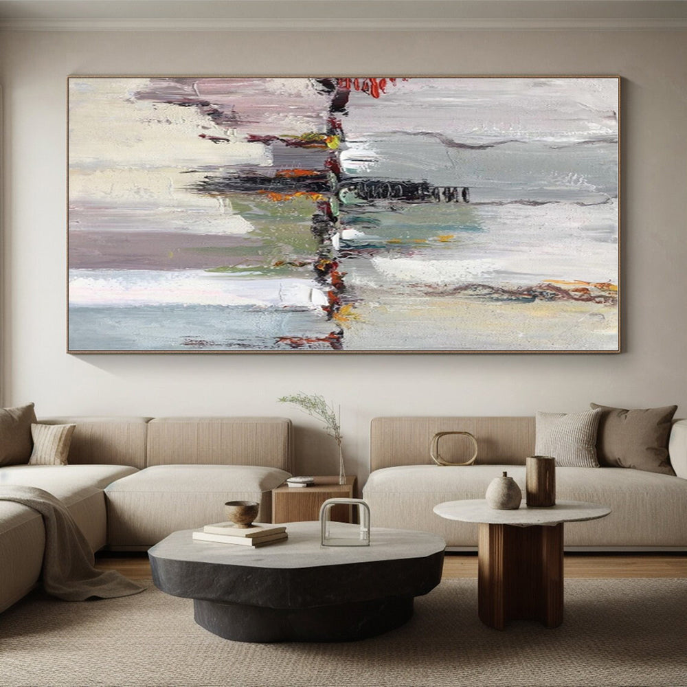 Mammoth Custom-Made Abstract Canvas for Nursery Crib Canopy Wall