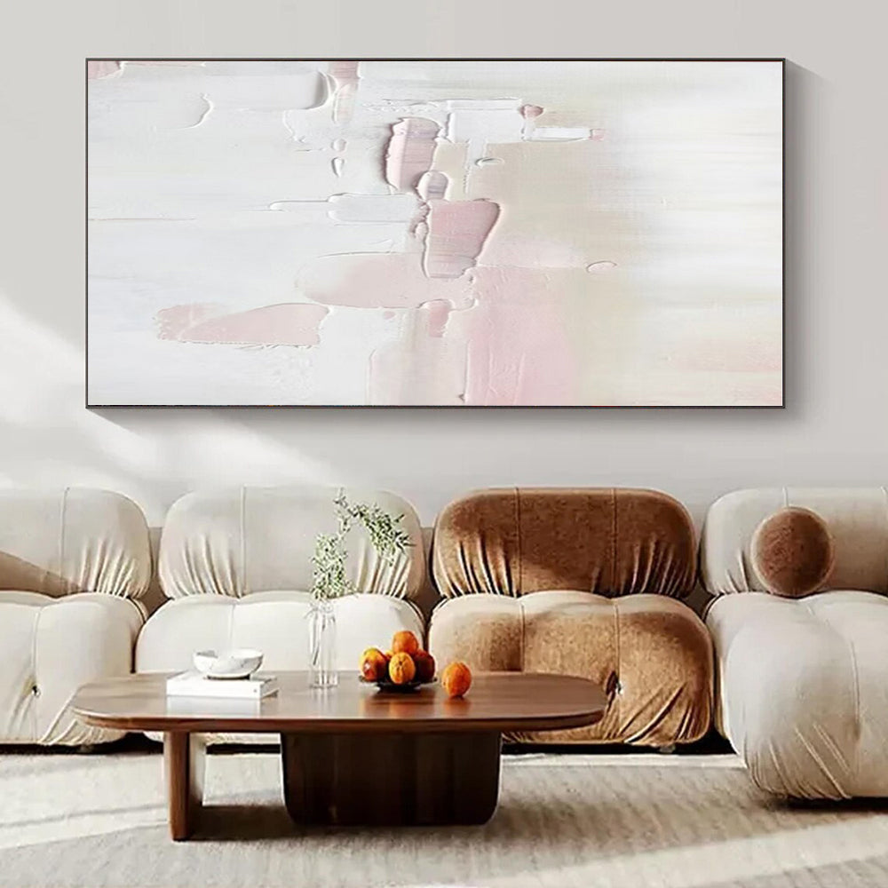 Oversized Custom Hand-Painted Abstract Canvas for Dining Room and Hotel Lobby Lounge