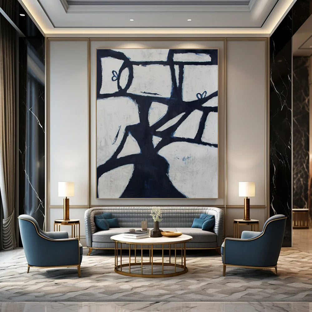Custom Hand-Painted Abstract Canvas for Bar & Hotel Event Spaces