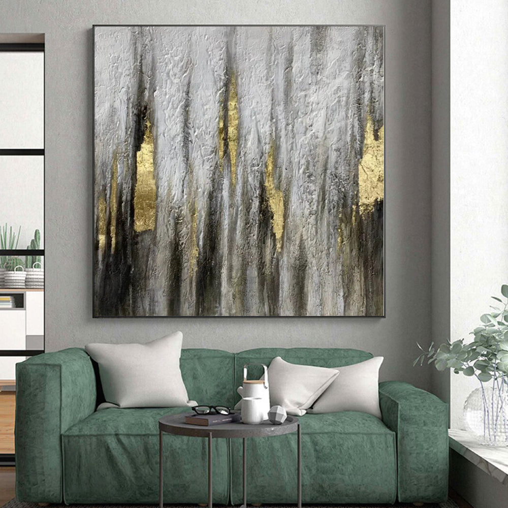 Giant Hand-Painted Abstract Canvas for Nursery Crib Canopy Areas