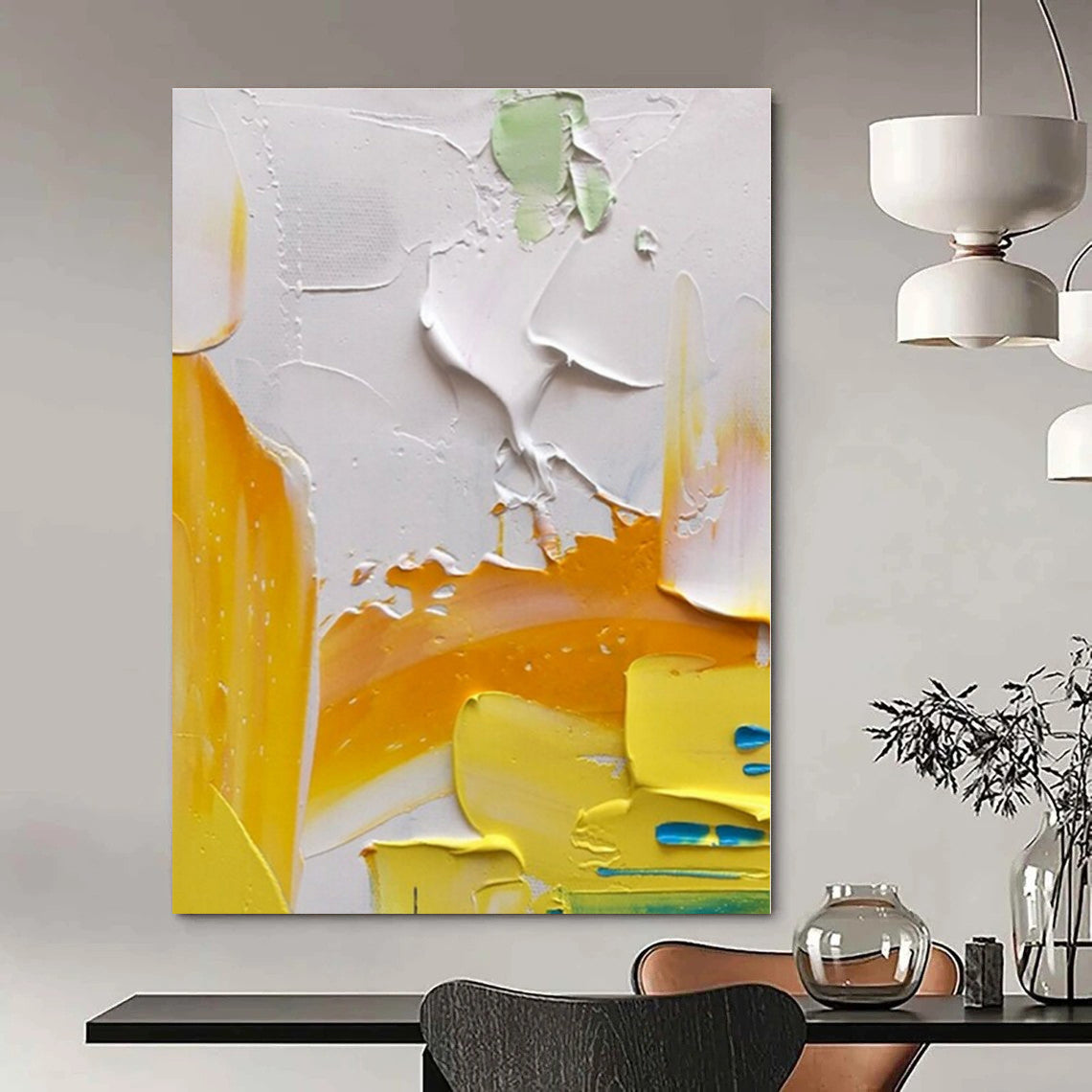 Hand-Painted Bespoke Abstract Mural for Hallway and Office