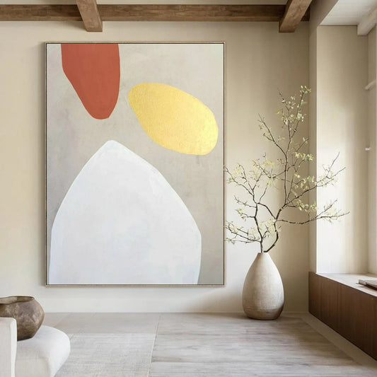 Large-Scale Hand-Painted Contemporary Abstract Mural for Boutique Hotel Lobbies