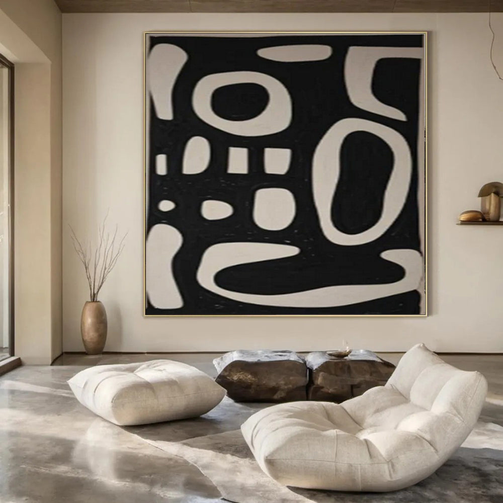 Large Hand-Painted Contemporary Abstract Wall Art for Family Home Mudrooms