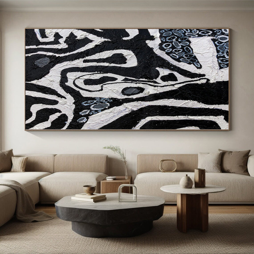 Giant Abstract Art Deco Mural - Commissioned Mixed Media for Boutique Hotel Suites
