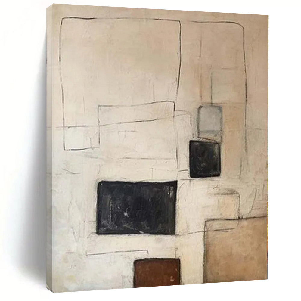 Giant Abstract Painting for Walk-In Closet Interiors - Hand-Painted Acrylic