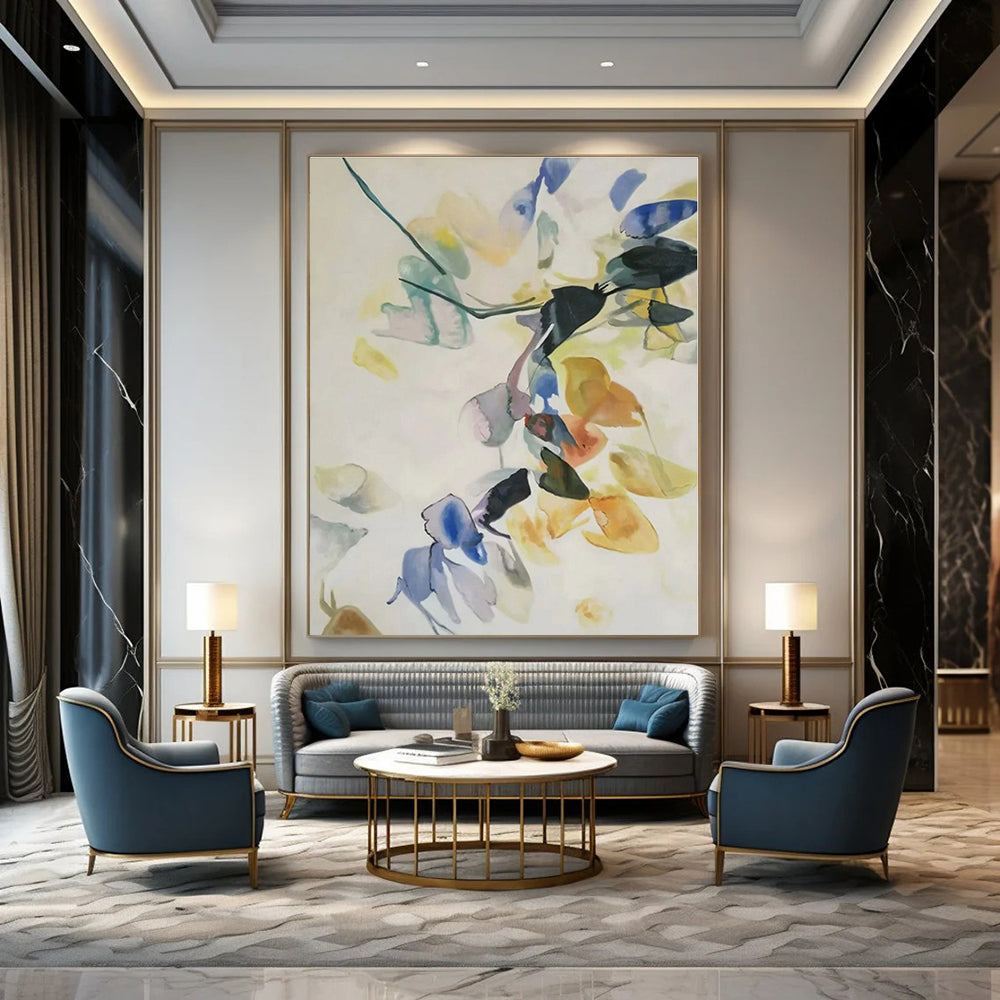 Hand-Painted Custom Abstract Artwork for Office Mail Rooms