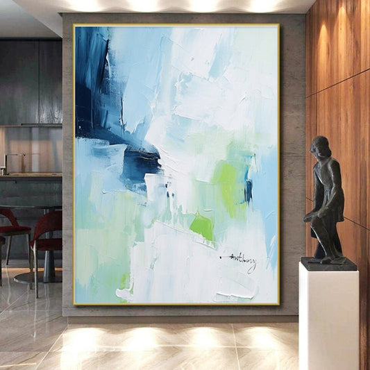 Huge Modern Abstract Painting for Reading Nook Cozy and Contemporary Vibe