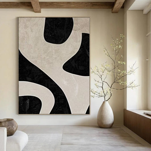 Large Hand-Painted Contemporary Abstract Wall Art for Family Home Mudrooms