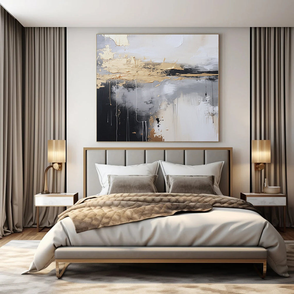 Hand-Painted Bespoke Abstract Canvas for Living Room & Hotel Banquet Halls