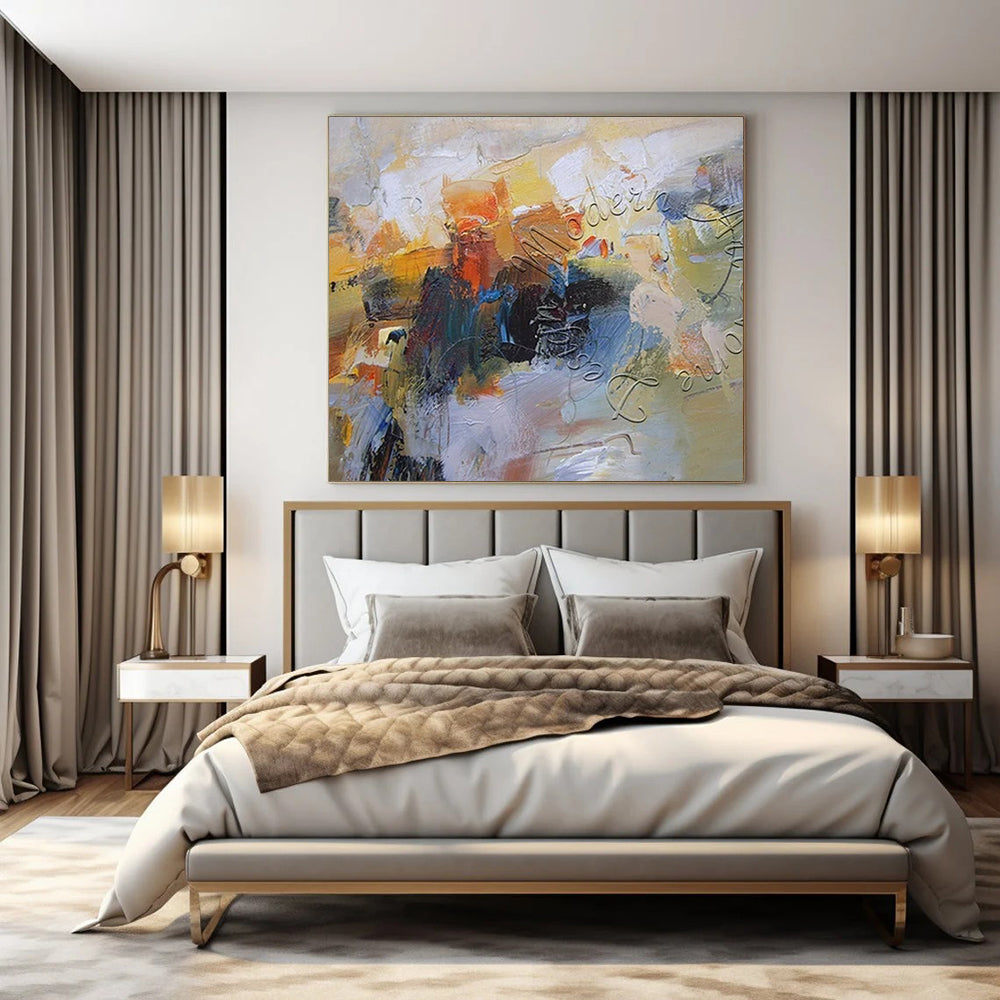 Giant Contemporary Abstract Painting for Wine Tasting Room Interiors