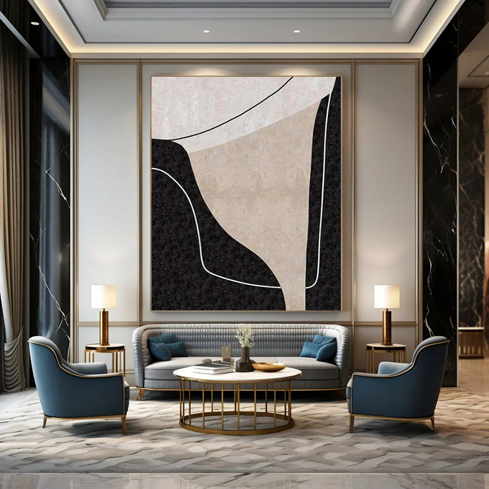 Super-Sized Hand-Painted Modern Abstract Wall Decor for Family Home Music Rooms