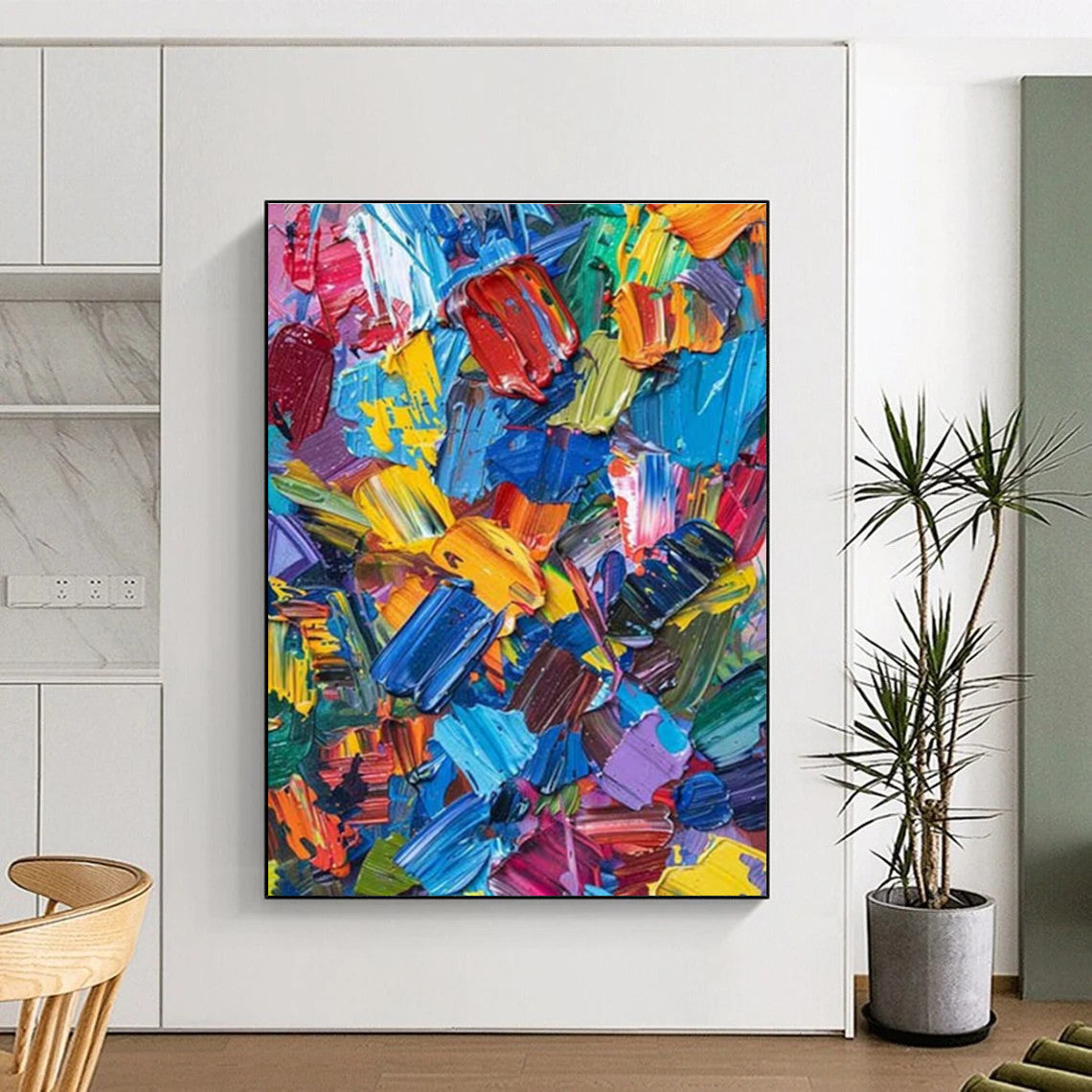 Large-Scale Abstract Art for Attic Living Space Character Enhancement LargeART0685
