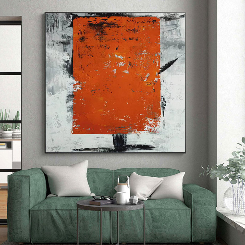 Monumental Custom Abstract Painting for Home Library Bookcase Back Walls