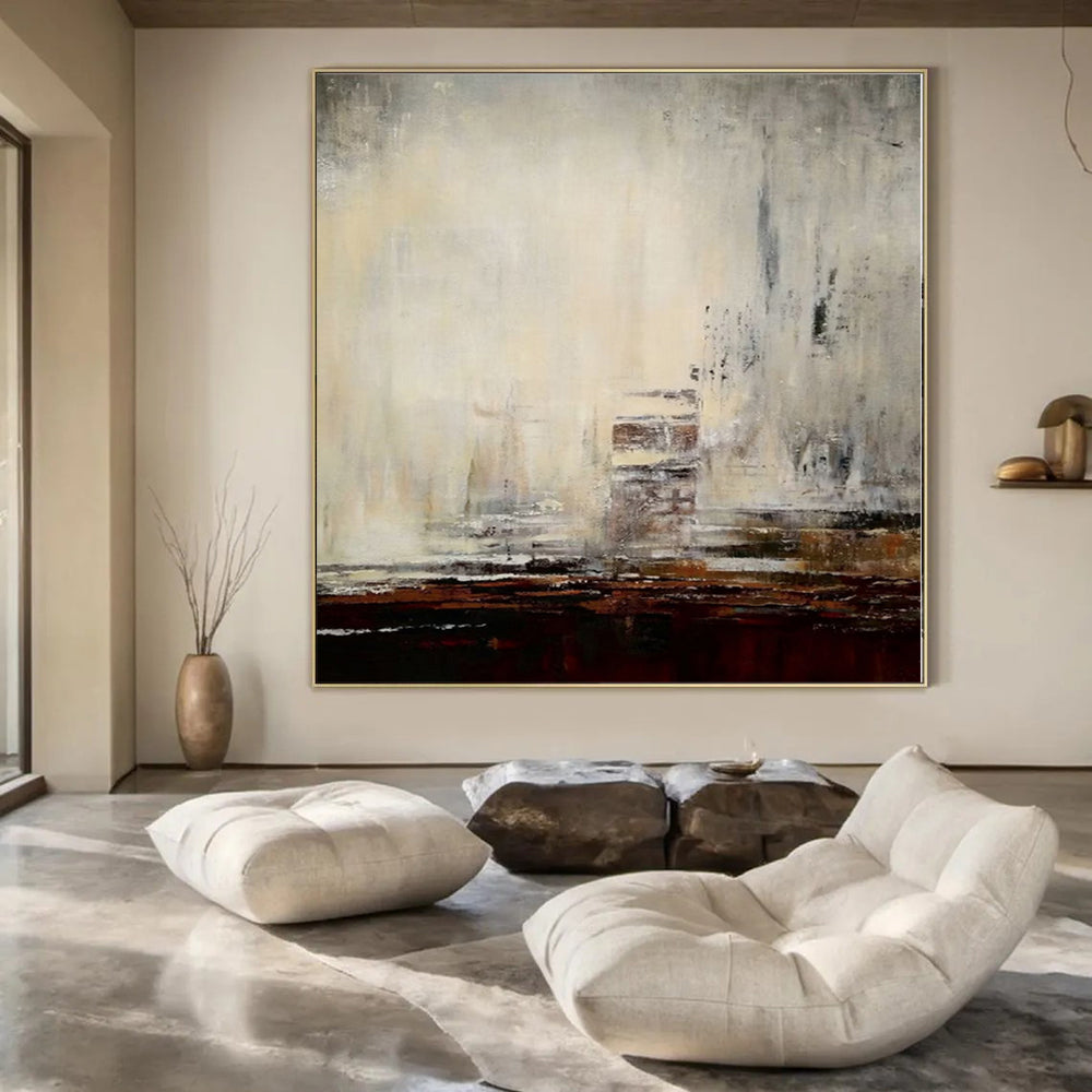Grand Abstract Painting for School Bus Conversion Interiors - Hand-Painted Acrylic on Canvas
