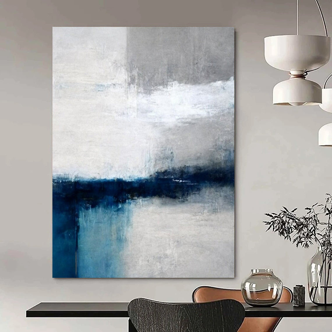 Oversized Hand-Painted Modern Abstract Painting for Trendy Bar Outdoor Terraces