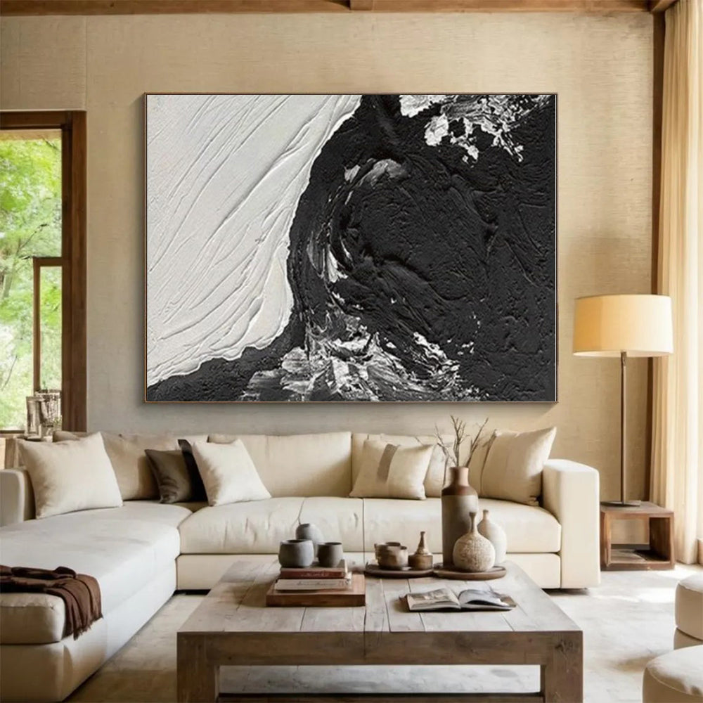 Large-Scale Modern Abstract Canvas for Contemporary Walk-in Closet Display Wall