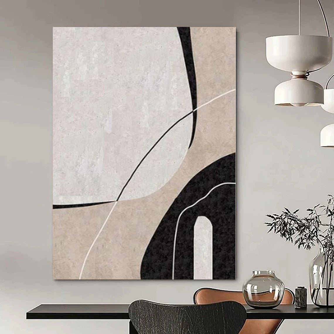 Colossal Hand-Painted Contemporary Abstract Canvas for Family Home Great Rooms