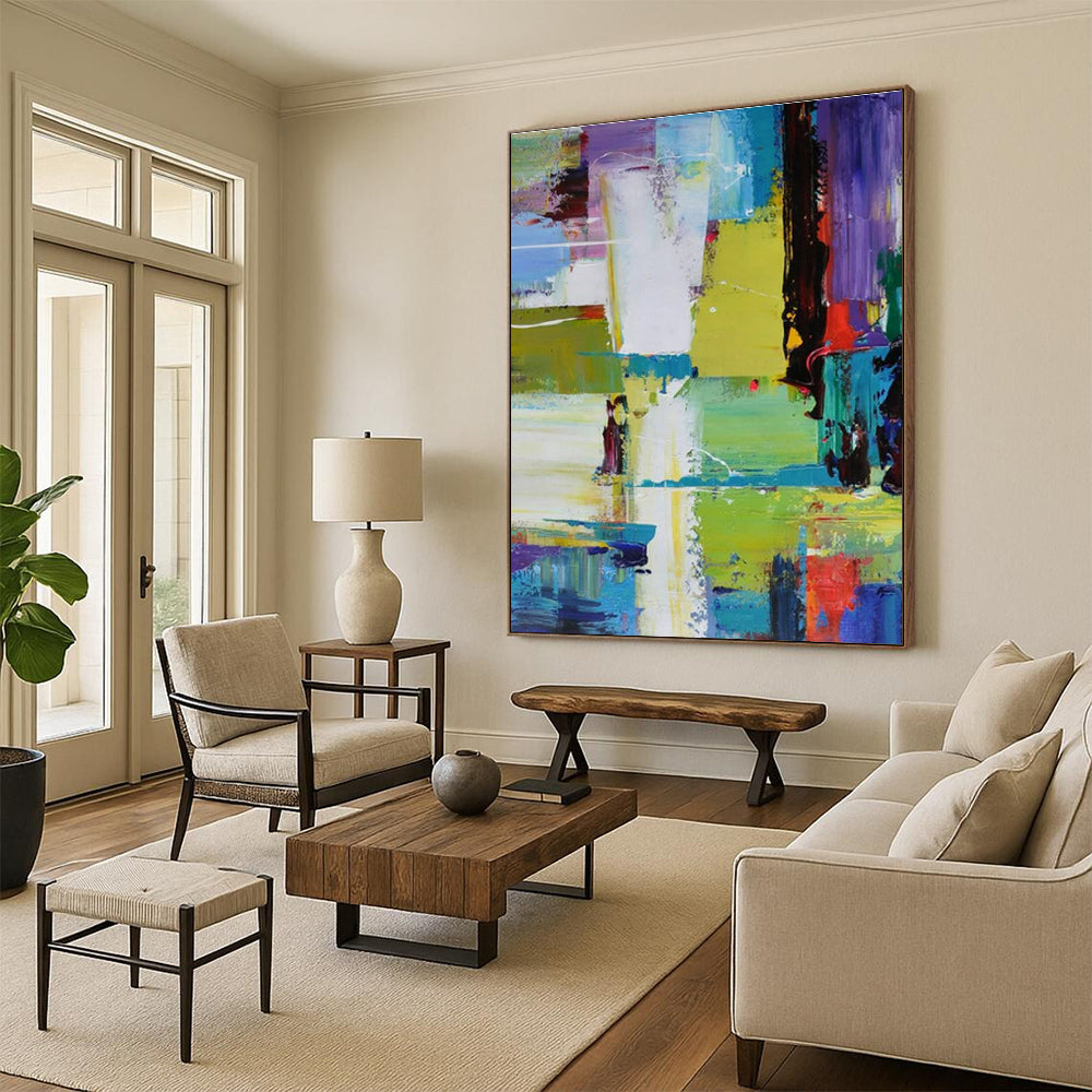 Oversized Contemporary Abstract Canvas for Artisan Craft Fair Exhibition Booths