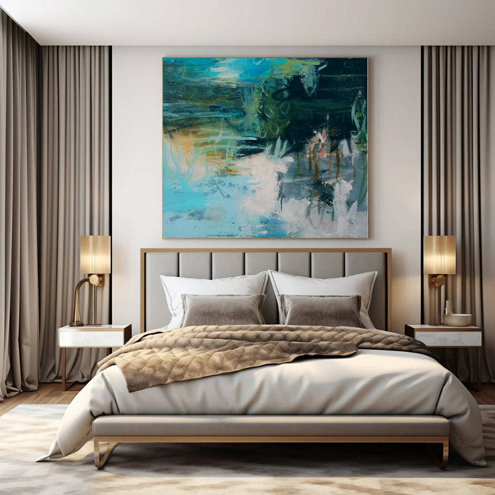 Monumental Abstract Painting for Loft Mezzanine Spaces - Commissioned Oil on Canvas